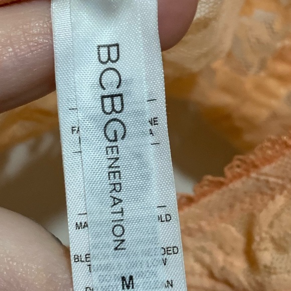 🎀Coquette Coral Floral Lace BCBGeneration The Count on Me Crop Bralette Bow - Picture 8 of 8